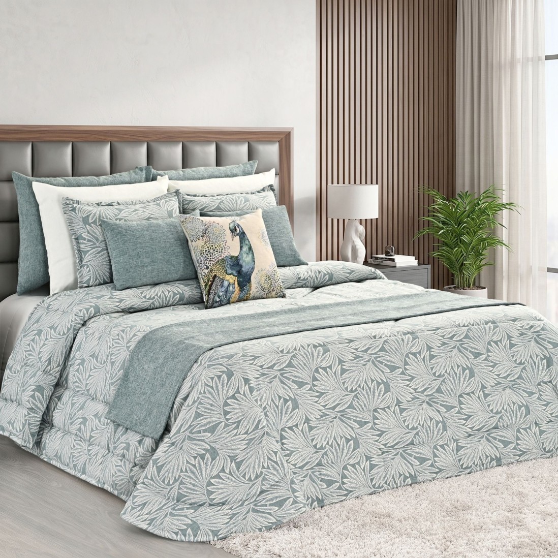 Colcha Cama de Casal Limber Azul Aqua