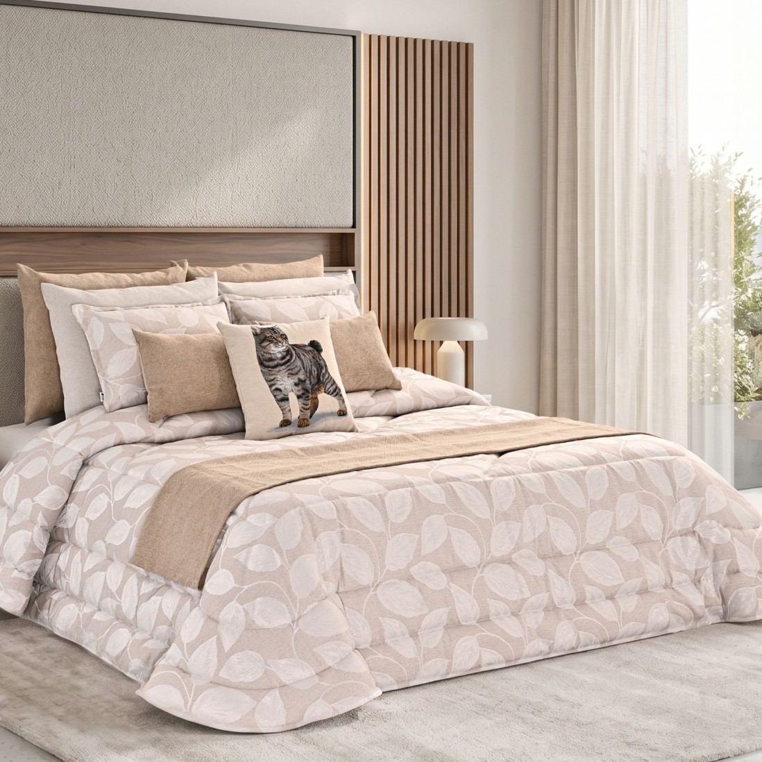 Colcha Cama de Casal Lacy Bege