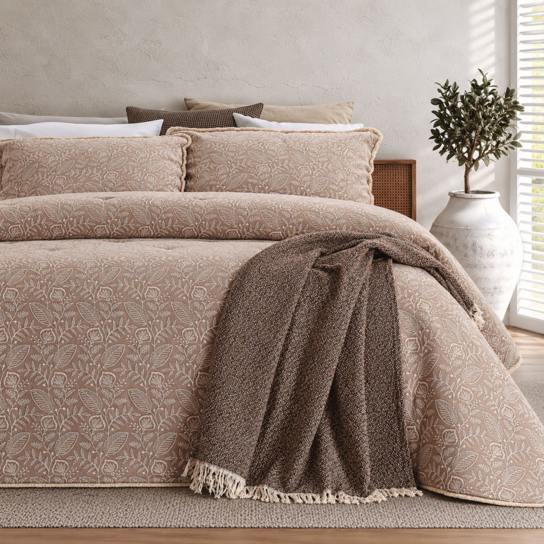 Siena Beige Double Bedspread