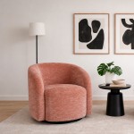Sill�n giratorio Baltea en chenilla rosa