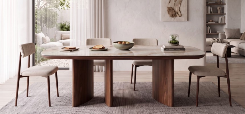 Marul Walnut Wood Dining Table 240x110 cm